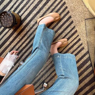 夏季 孕妇九分牛仔裤 外穿休闲裤 r薄款 潮妈减龄弹力微喇叭 女春夏装