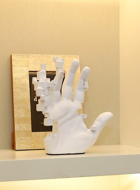 现代极简白色手掌摆件抽象创意书房书架办公室桌面雕塑艺术装饰品