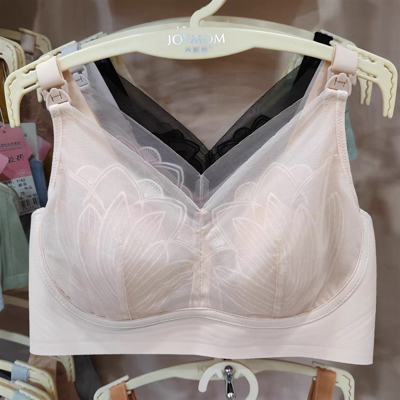 十月独宠大胸大码孕妇内衣夏季超薄款防下垂产后喂奶专用哺乳文胸