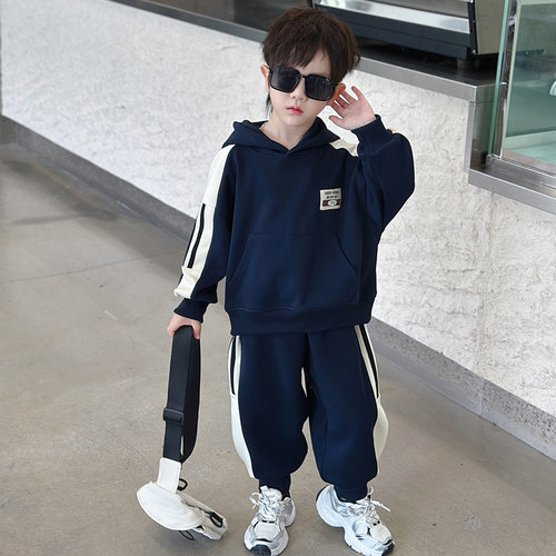 儿童装男童春秋装套装2025新款洋气宝宝卫衣两件套男孩春季衣服潮