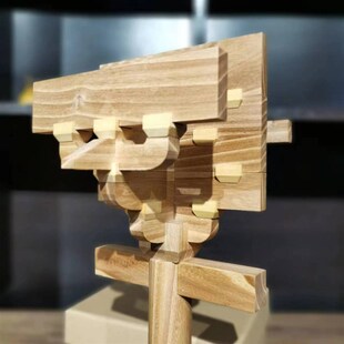 应县木塔斗拱积木副阶柱头古建筑榫卯拼装模型全实木礼品益智教具