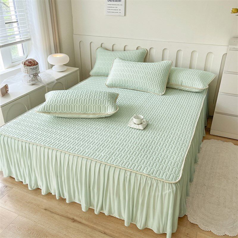 夏季公主风床裙款乳胶冰丝凉席三件套软席子可机洗防滑床,床上用品,乳胶席,淘宝优惠券,粉丝福利购,淘宝优惠卷