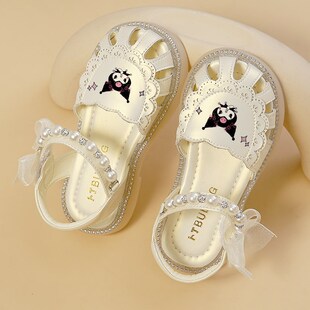 2025新款 童鞋 夏季 软底真皮公主鞋 子 女童包头凉鞋 儿童鞋 库洛米夏款