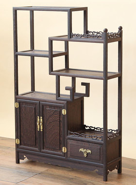 鸡翅木博古架实木中式多宝阁x摆件架创意家居装饰客厅摆件开业礼