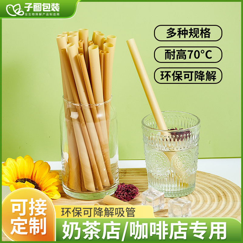 一次性吸管可降解咖啡奶茶店专用竹节吸管环保可降解吸管