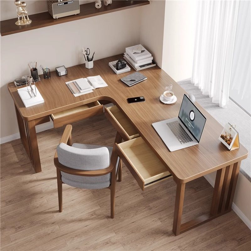 实木转角书桌带抽屉卧室转角桌学生家用拐角l型电脑桌写字桌,住宅家具,转角桌,淘宝优惠券,粉丝福利购,淘宝优惠卷