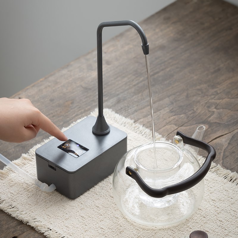 岳恒电动抽水器充电带底座桌面取水器茶台自动上水器功夫茶具