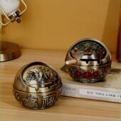 烟烟灰缸自动盖复古创意个性 客厅茶几大号烟缸 耐摔欧式