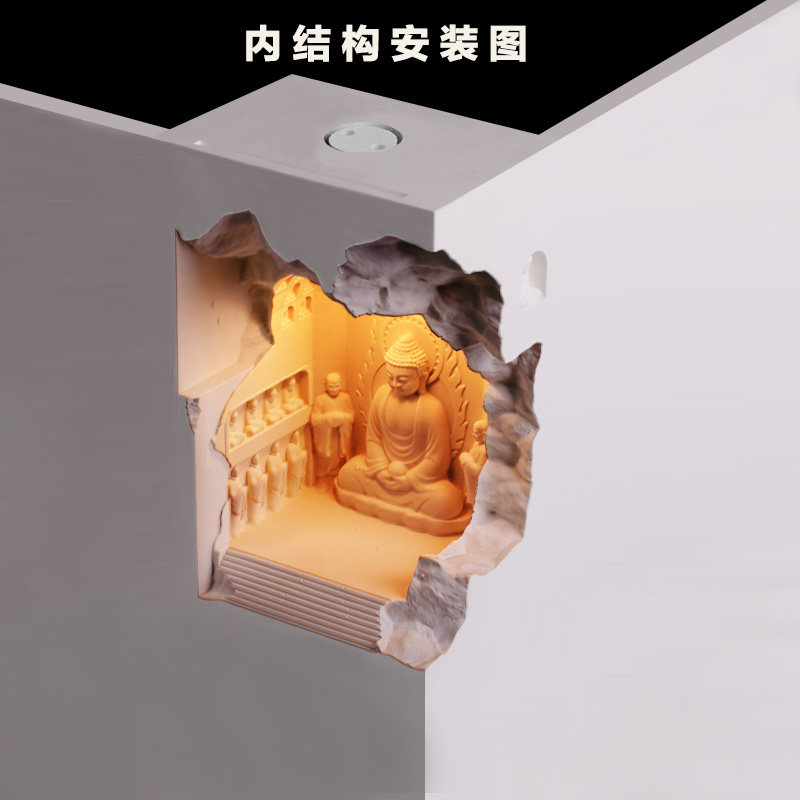 余尘石壁灯感应夜灯墙角内嵌灯佛龛氛围灯走廊转角嵌入式壁灯,家装灯饰光源,壁灯,淘宝优惠券,粉丝福利购,淘宝优惠卷