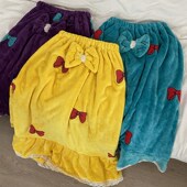 蝴蝶结浴裙浴衣女宿舍学生穿裹珊瑚绒吸水速干抹胸式 浴巾