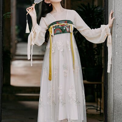 梅子熟了改良汉服襦裙超仙刺绣国风网纱飘逸日常汉元素裙子
