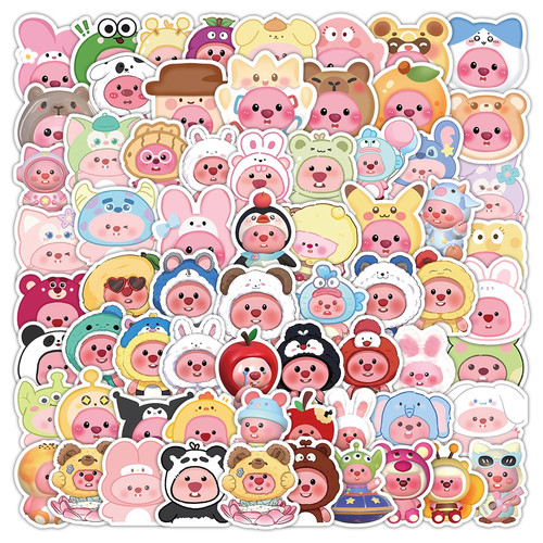 300张Loopy小海狸贴纸儿童卡通露比周边手机行李箱桌面手账本贴画