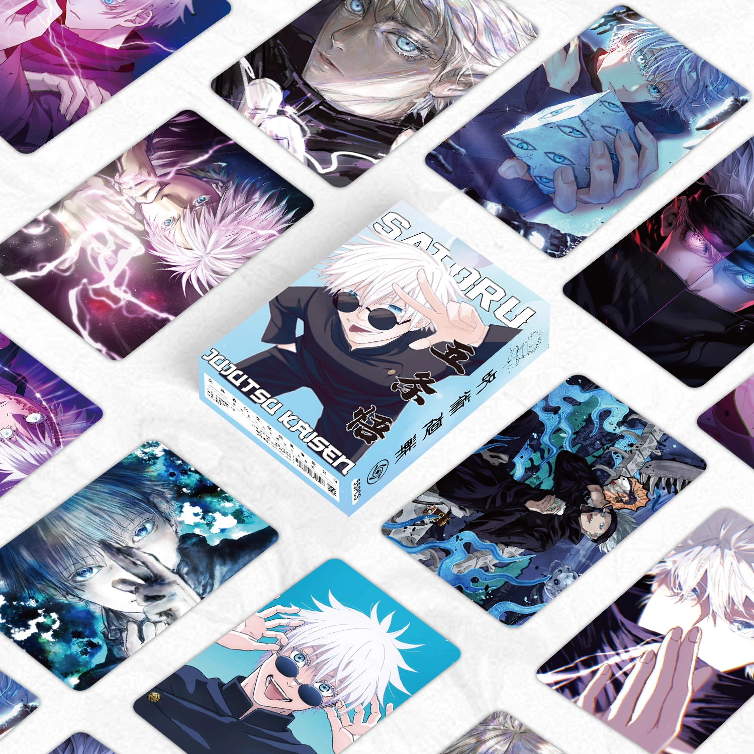 55张五条悟镭射小卡合集动漫卡通周边明信片精美应援周边防水卡片