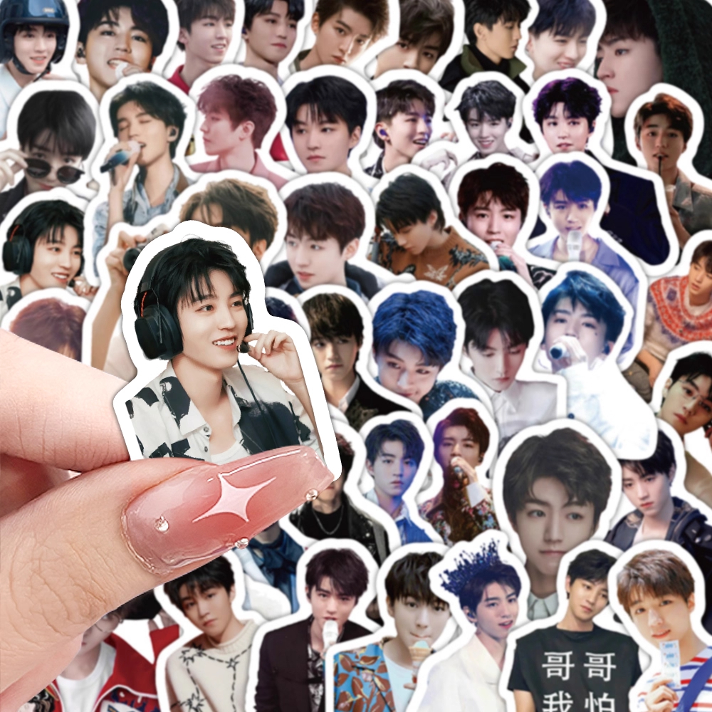 60张王俊凯贴纸合集内娱男明星周边高清照片手机壳行李箱防水贴画