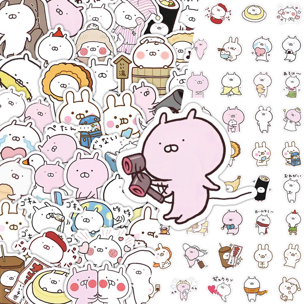 uscomaru兔丸贴纸卡通白粉兔子