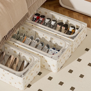 床底可折叠整理鞋 鞋 柜靴子抽屉式 子收纳神器防尘空间透明鞋 架 盒鞋