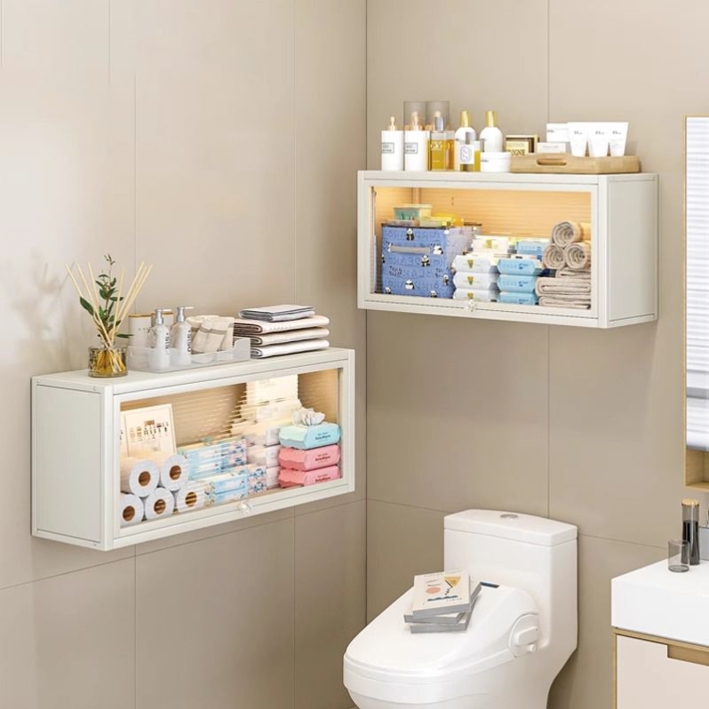 卫生间置物架马桶上方纸巾收纳洗漱台浴室墙上免打孔壁挂收纳柜子