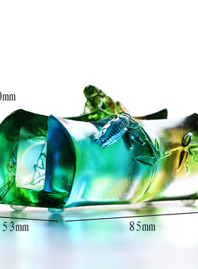 琉璃节节高名片夹书房书桌摆件竹节名片盒办公商务生日工艺品礼物