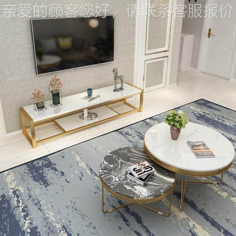 北欧理石电DSG01视柜茶几组合客厅尚铁艺卧小户型时后大现室代简