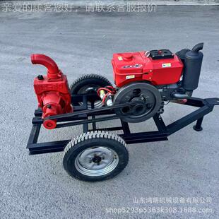 手推式油离柴抽水泵 农田灌HL-CSB-5溉汽心泵 8寸拖车油款混流泵