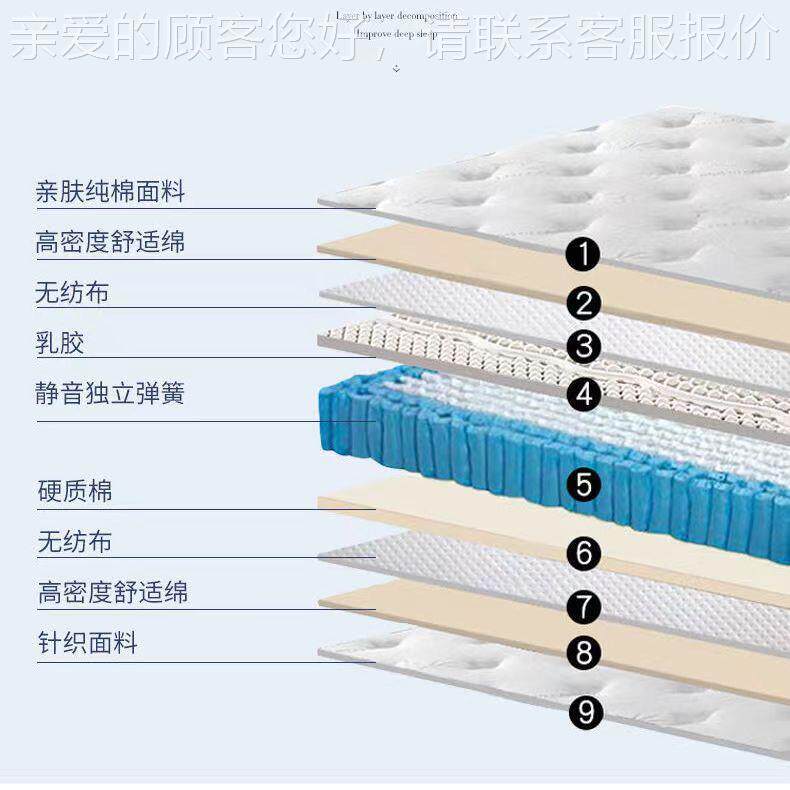 垫卷包压缩床垫384独立弹簧床垫乳胶18家米1.5米软硬.用酒店包邮
