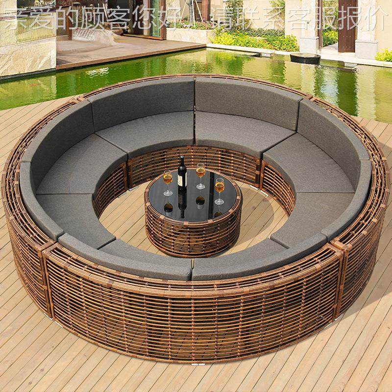 户外形沙501发藤圆条弧藤沙发酒店沙花园庭院创意环形防水藤形编,住宅家具,户外沙发,淘宝优惠券,粉丝福利购,淘宝优惠卷