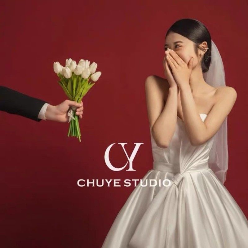 复古婚纱摄影拍照道具手捧花 领证白色郁金香手捧花 手工仿真花束