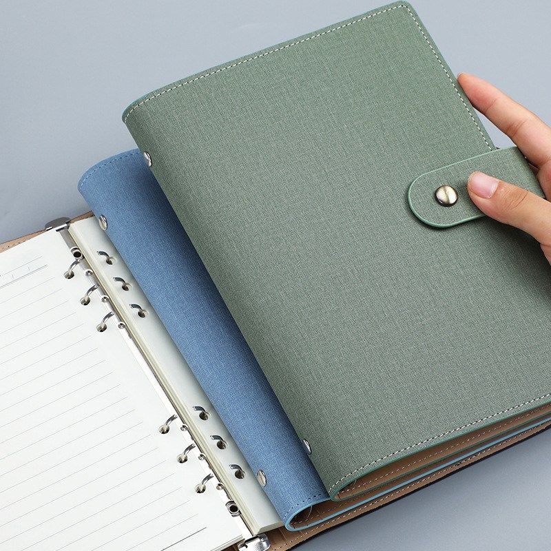 宽行间距笔记本米黄纸10/15mm大宽格软面活页本替b5商务会议记事