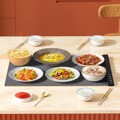柔性暖菜板热菜神奇家用餐桌垫加热盘折腾多功能饭菜保温板可调档