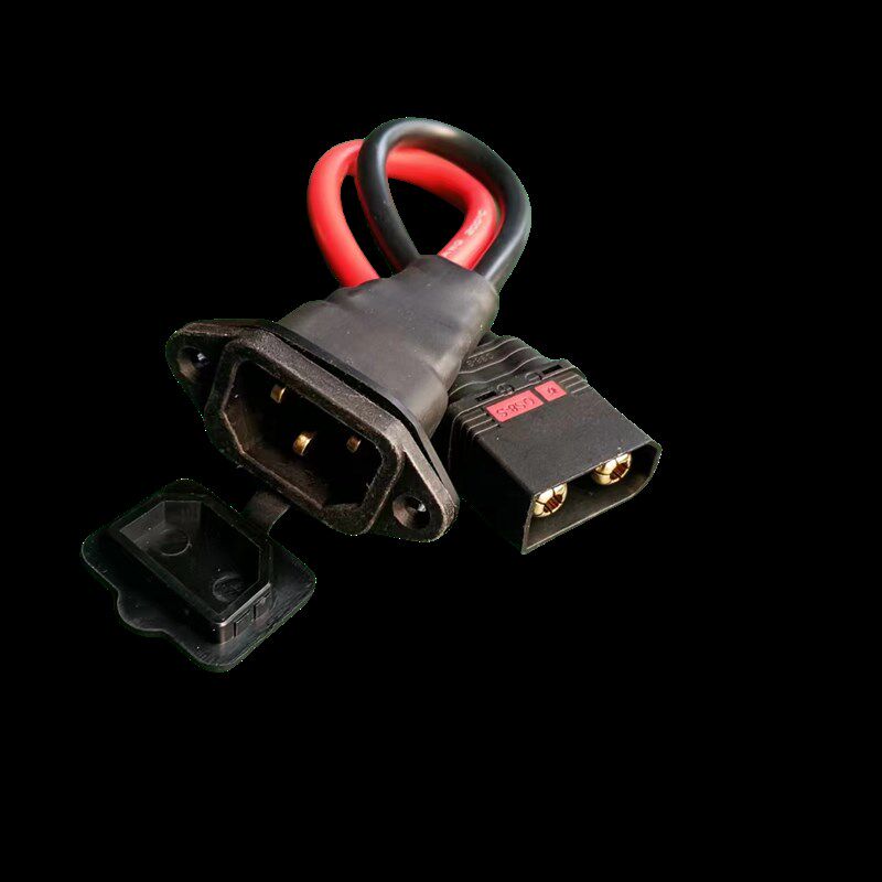 电动车充电线转接线QS8公头接口转品字口公头电池插头连接线