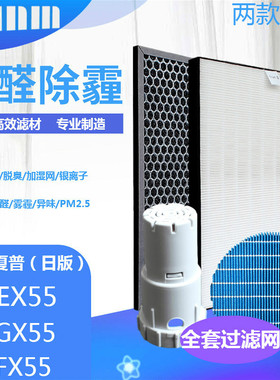 适配夏普空气净化器KI-EX55/FX55/GX55-W/T过滤网FZ-E55HF/HD滤芯