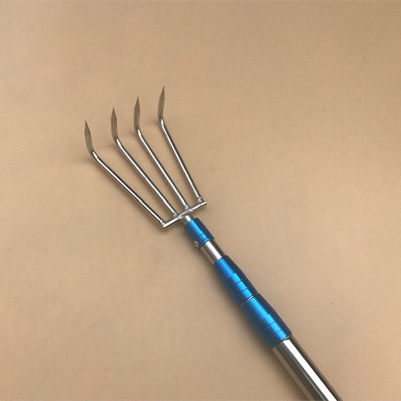 不锈钢小号圆尖4齿5齿8齿大号6齿耙子蓝套伸缩杆 8mm螺口水草耙子,户外/登山/野营/旅行用品,抄网杆,淘宝优惠券,粉丝福利购,淘宝优惠卷