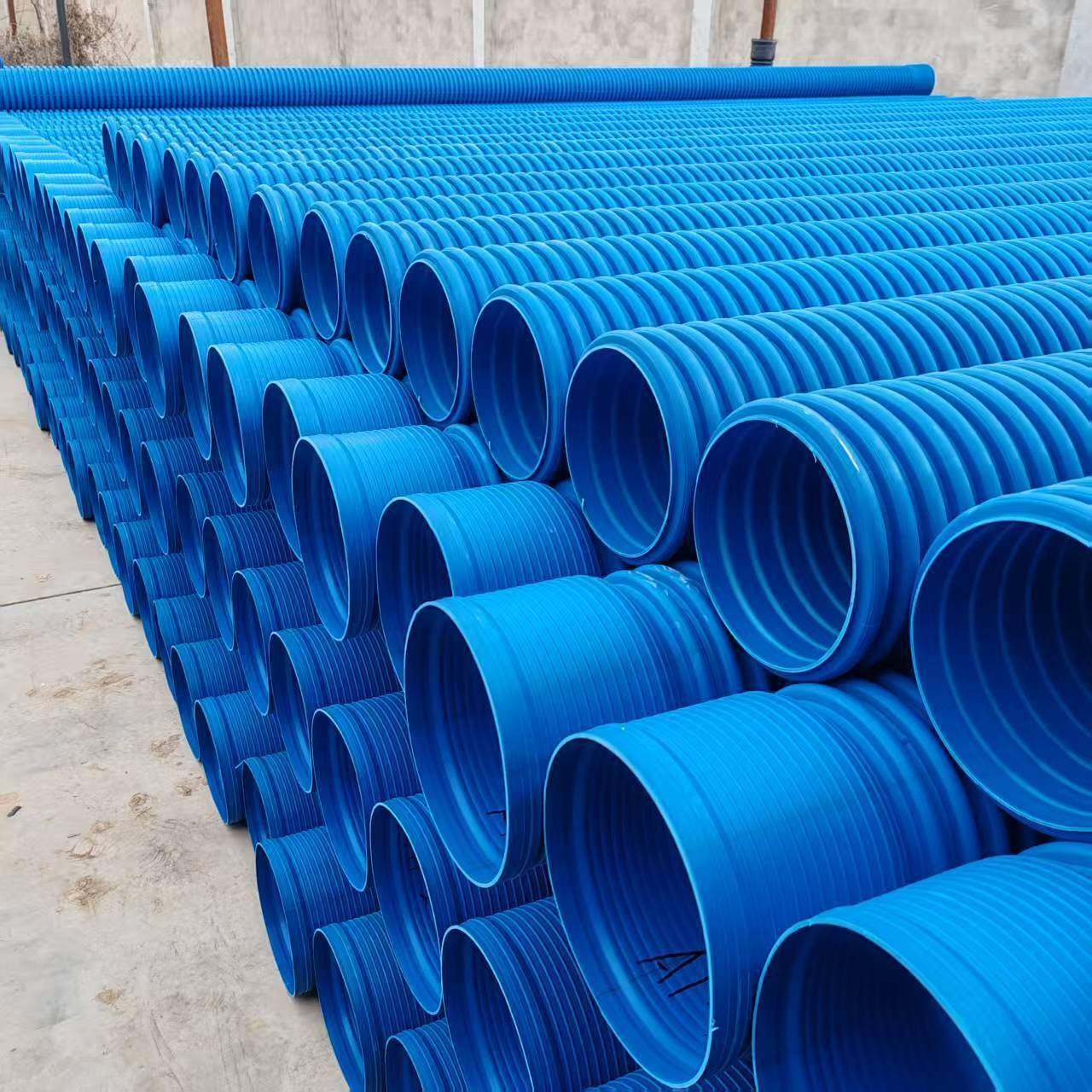 工程用HDPE双壁波纹管市政排水排污管dn300耐酸碱塑料波纹管材