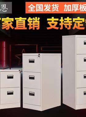 钢制四抽卡箱挂劳柜a4FC立式资料档案柜二三斗铁皮抽屉式文件柜厂