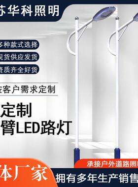 厂家直销单臂LED路灯小金豆灯头新农村户外大功率4-8米道路照明灯
