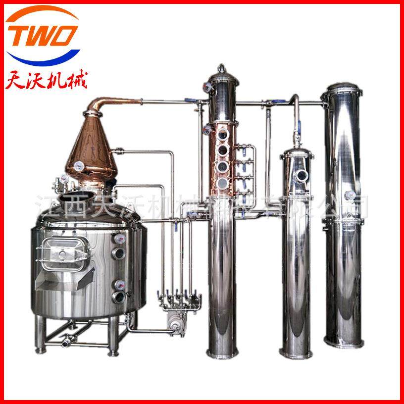 紫铜蒸馏器朗姆酒蒸馏器白兰地威士忌蒸馏器纯露精油蒸馏去甲醇