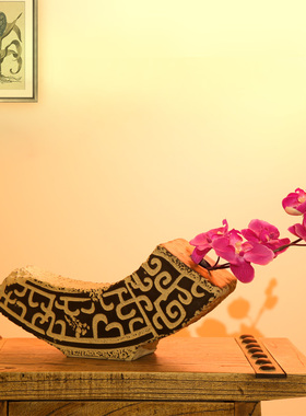 中式多宝格摆件客厅书房茶楼会所软装花瓶客厅花器花插玉弯