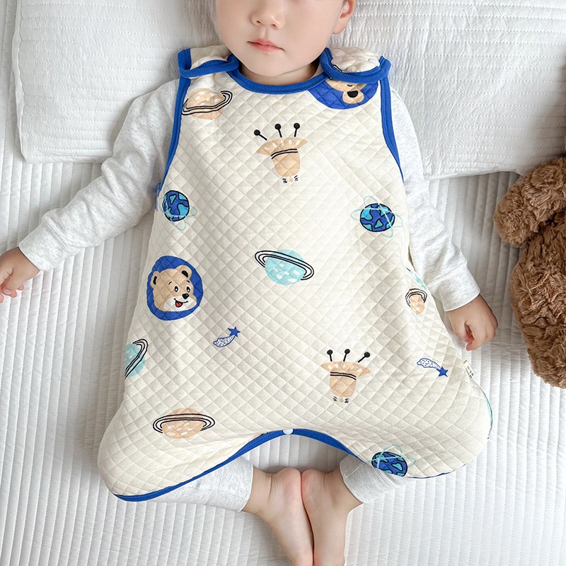 春秋宝宝四季夹棉马甲防踢被男童女童无袖连体睡衣儿童背心式睡袋