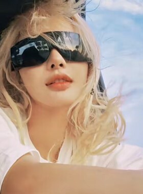 骑行酷辣霸气黑色全包围太阳眼镜网红拍照装饰一体式墨镜防风尘男