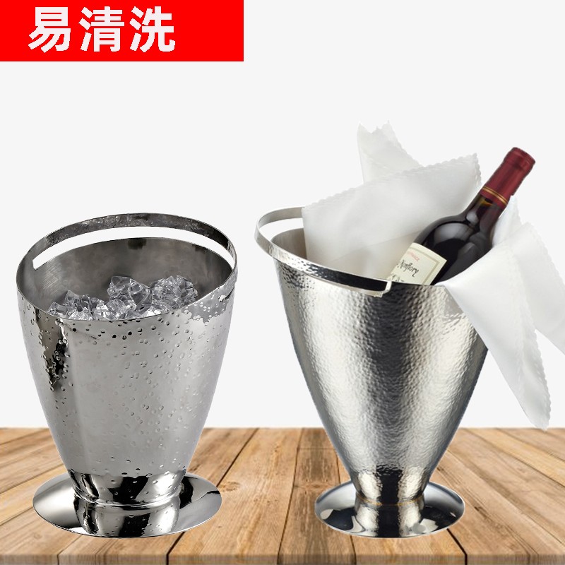 冰桶酒吧保温箱欧式家用304不锈钢冰块桶大小号香槟桶冰镇冰粒桶
