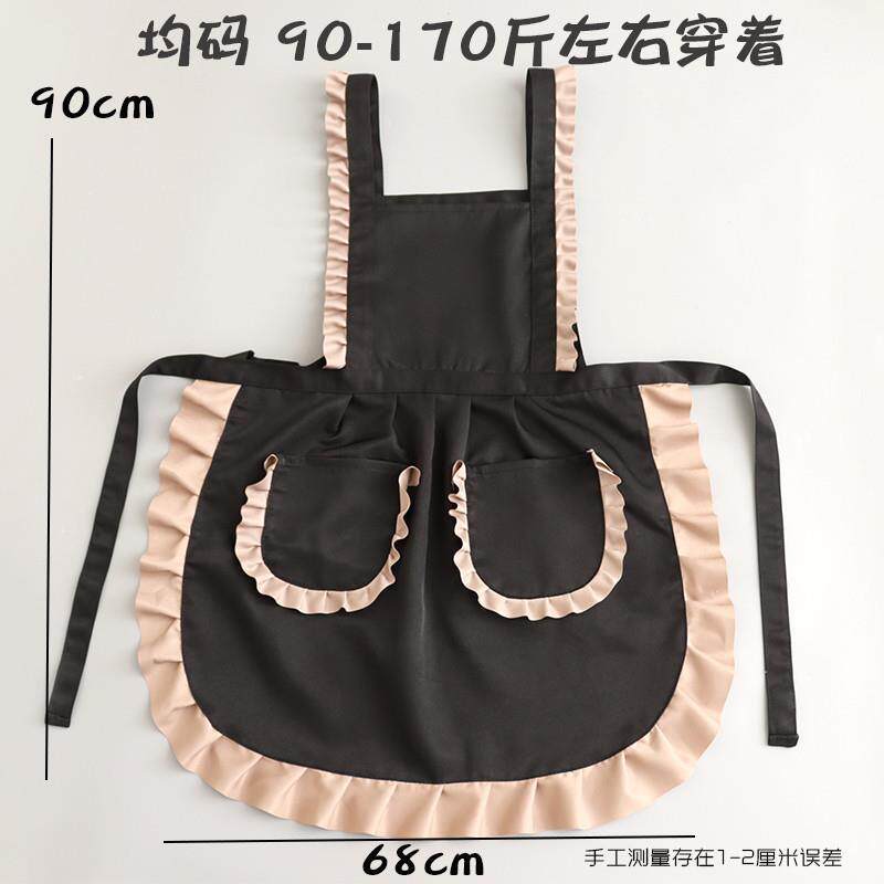 围裙lolita罩裙新款防泼水透气公主风定制印字腰短女工作美甲做