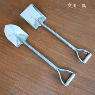 不锈钢长柄尖铲方铲一体大铲户外移植铲钢锹连体铲子剑型铲