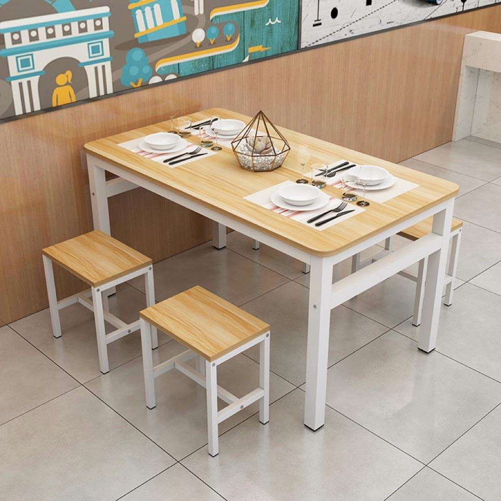 7T现代家用小户型餐桌椅组合简约小吃店食堂餐馆面馆饭店快餐桌凳