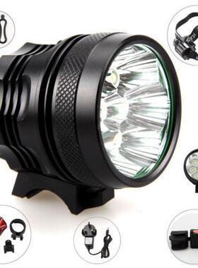 T6自行车灯8T6LED强光单车灯6x18650蝴蝶尾灯前灯全套装