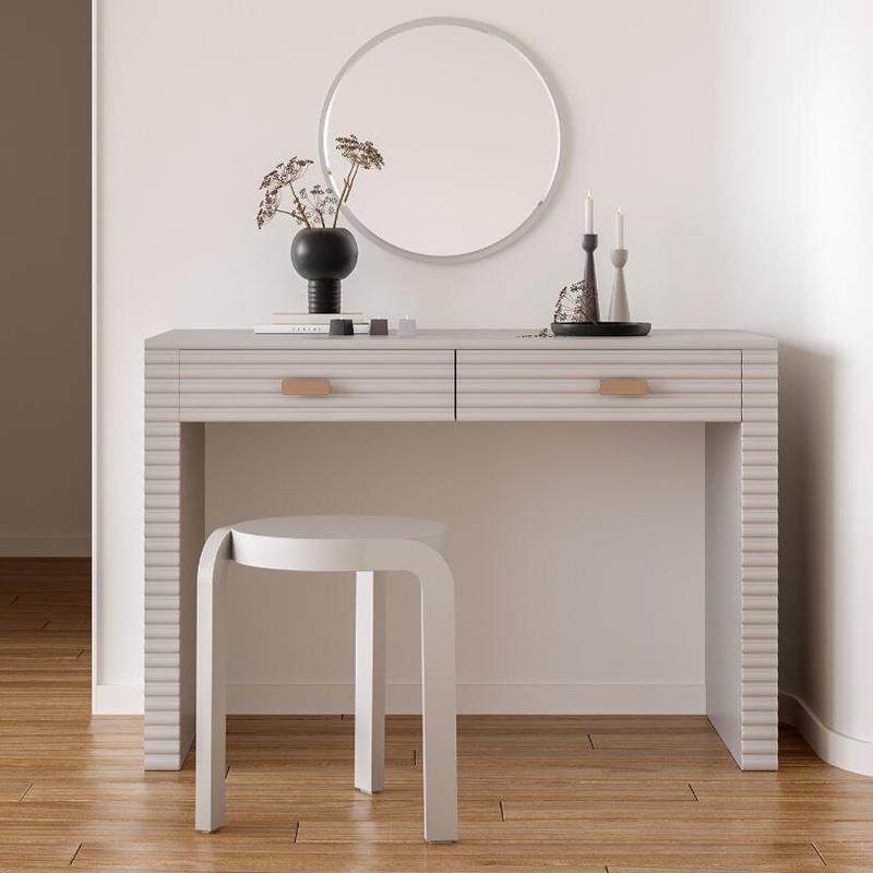 白色钢琴烤漆梳妆台网红卧室书桌化妆桌梳妆桌大小户型办公桌整装
