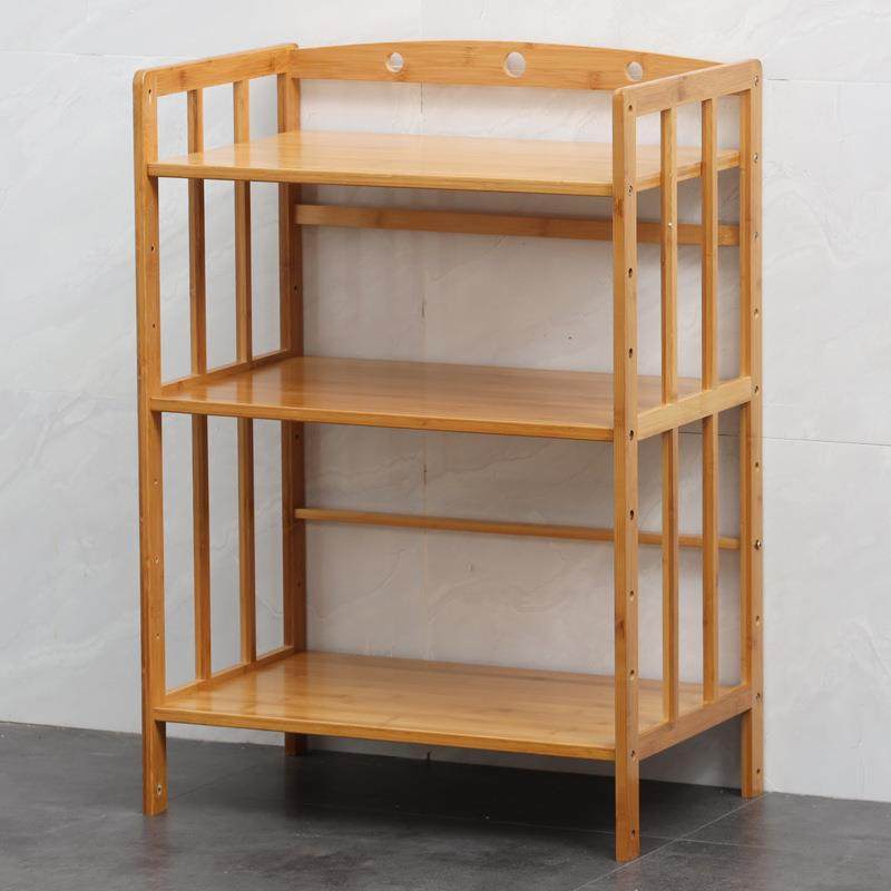 厨房置物架落地多层微波炉架楠竹烤箱收纳架多功能实木餐边储物柜