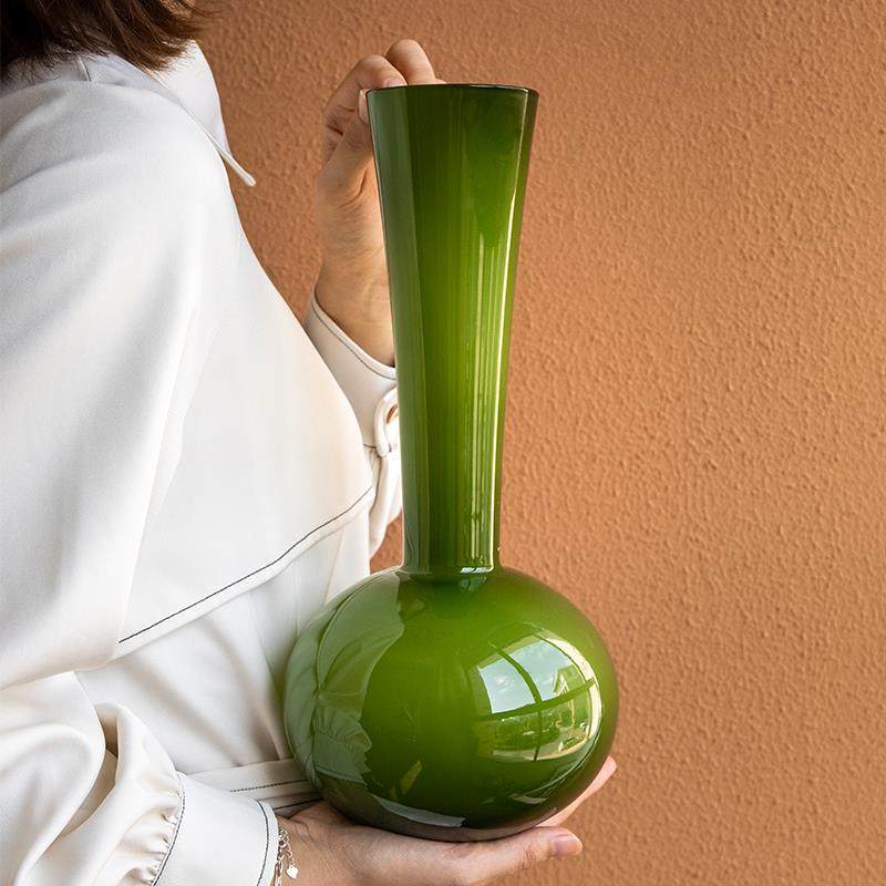 小悠家〖轻奢感〗复古绿色长颈花瓶玄关玻璃摆件蝴蝶兰插花器,农机/农具/农膜,植保机械,淘宝优惠券,粉丝福利购,淘宝优惠卷