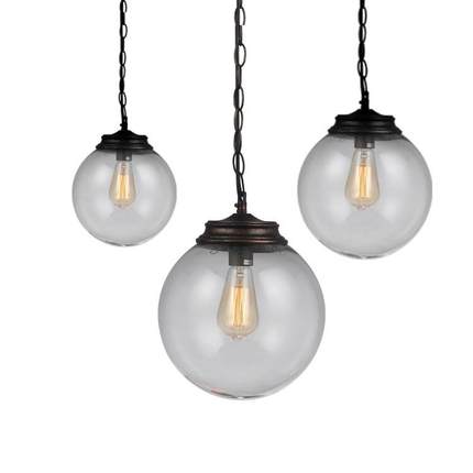 Loft吧台玻璃吊灯北欧美式工业风厨房餐厅吊灯单头玻璃吊灯餐吊灯