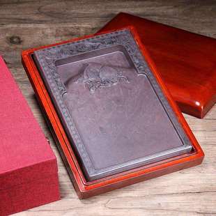 文博端砚福寿双全摆件带盖5寸至8寸宋坑天然原石肇书法用厂家直销