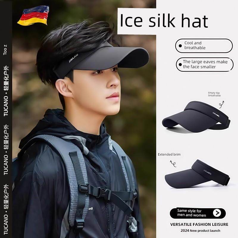 德国防晒帽子男夏季遮阳防紫外线空顶户外钓鱼骑行鸭舌帽2025新款